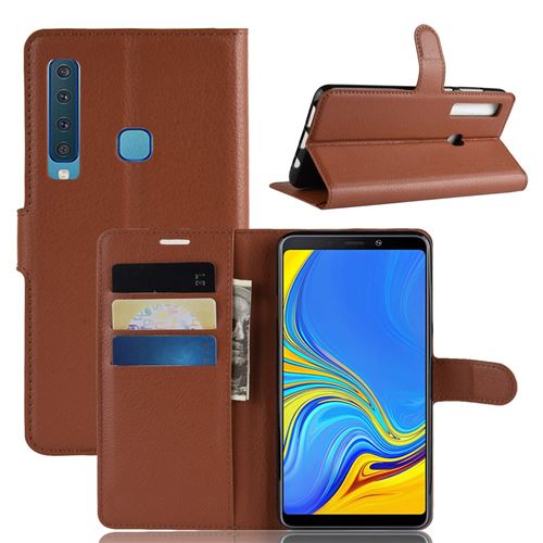 Etui en PU de couleur marron pour votre Samsung Galaxy A9 (2018)/A9 Star Pro/A9s