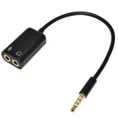 Câble adapteur combiné micro-casque / écouteur - microphone pour Iphone PS4/PS3/PC - 3.5 mm 1x (M) 2x (F) 15cm