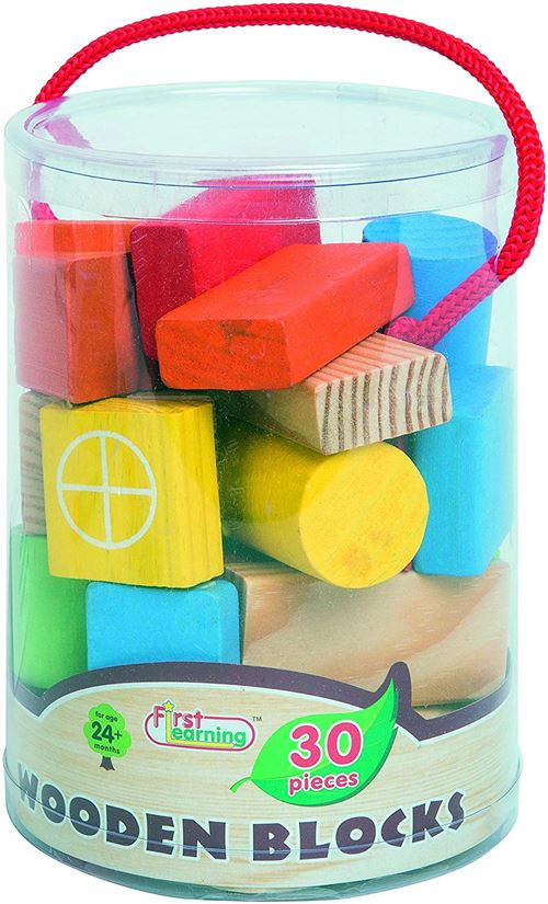 FIRST LEARNING A1502501 - Baril 30 Blocs En Bois