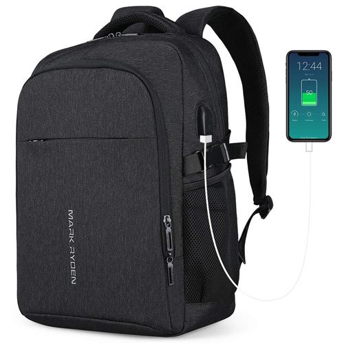 MARK RYDEN Antivol Imperméable Sac à Dos Ordinateur USB Portable 15.6 Femme Homme Imperméable Sac a Dos PC Portable pour Loisirs/