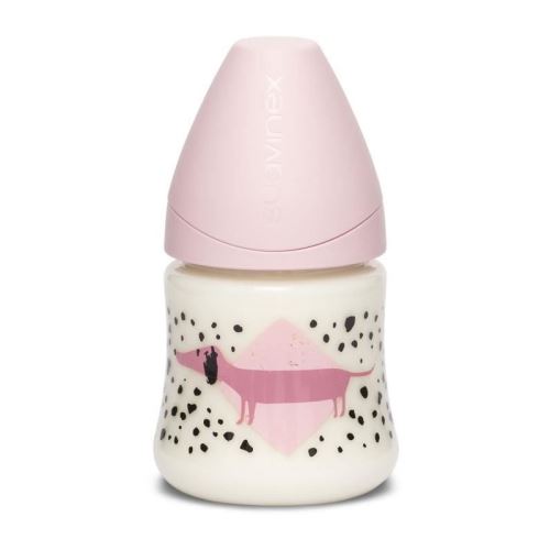 SUAVINEX - biberon 150ml tet ronde 3 vitesses good dog rose