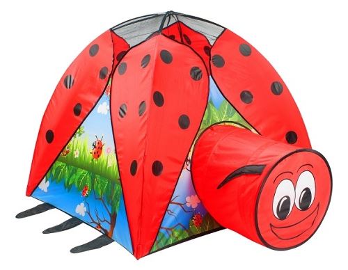 Tente coccinelle avec tunnel 120x120x90cm - tente de jeu enfant