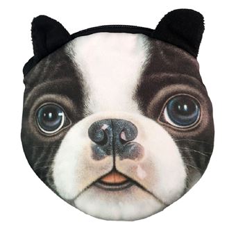 Porte-Monnaie Tête De Chien Modèle 2 - Marque OUT OF THE BLUE, Gris, Polyester, Neuf