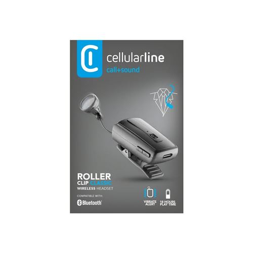 Cellular Italia Cellular Line Roller Clip Headset - Micro-Casque - Embout Auriculaire - Bluetooth - Sans Fil - Image 1