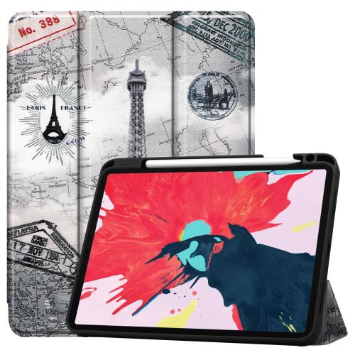 Etui en PU + TPU impression de motifs avec support tri-pliure tour eiffel pour votre Apple iPad Pro 11 pouces (2020)