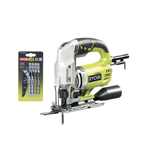 Scie Sauteuse Pendulaire Ryobi 600W 85Mm Bois - Coffret De 5 Lames Rjs-850Ka5