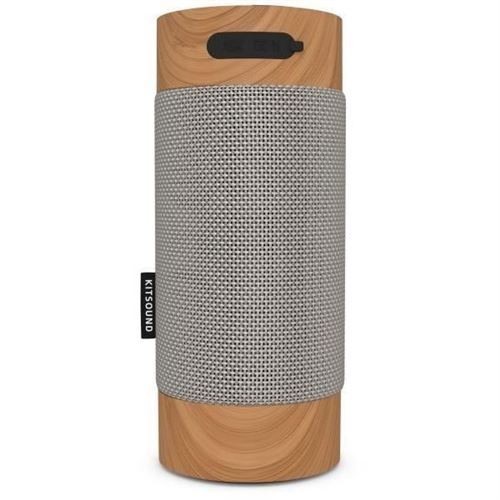 Kitsound Enceinte Bluetooth Diggit Xl - 24h Dautonomie - Ip66 - Son A 360? - Gris/bois
