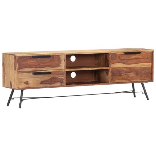 vidaXL Meuble TV 140 x 28 x 47 cm Bois solide