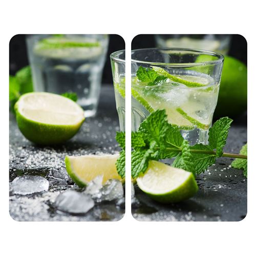 2 Couvres plaques universelle Mojito- L. 52 x l. 30 cm - Gris