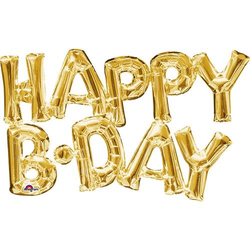 ballon aluminium happy b.day or à gonfler air - Coloris : Jaune3375901