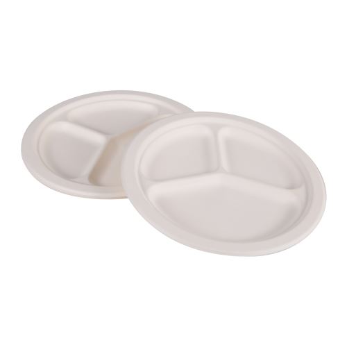 assiette d230cmx20.6mm compartimentee-14gr-en canne sucre lot de 6pcs