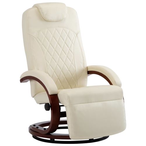 vidaXL Fauteuil inclinable TV Blanc cassé Similicuir