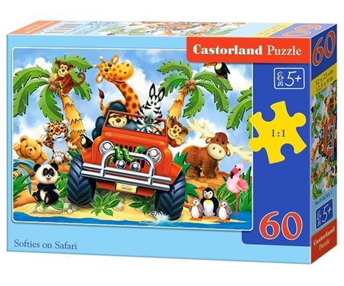 Puzzle 60 Pièces : Peluches en Safari, Castorland