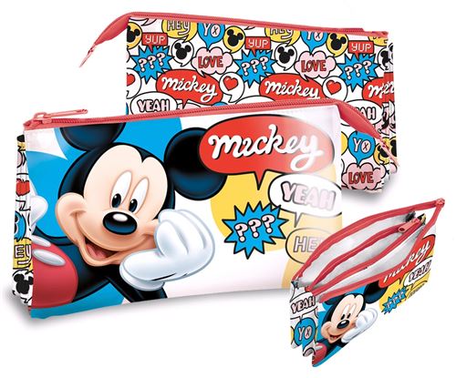 Disney porte-crayon Mickey Mouse junior 22 cm polyester/PVC rouge