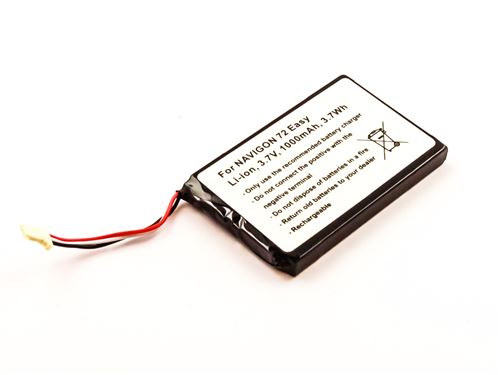Batterie compatible NAVIGON 72 Easy, Li-ion, 3,7V, 1000mAh, 3,7Wh