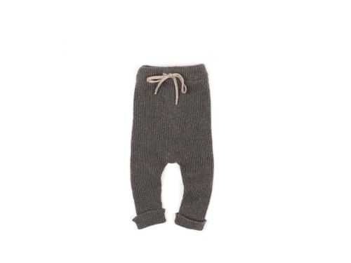 Message in the bottle - Pantalon Violet en laine gris chiné - 12 mois