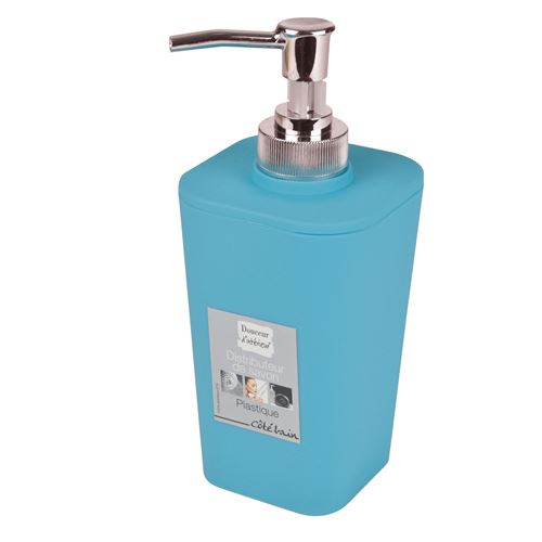 Distributeur savon (0) 7.3 x 17.5 cm plastique vitamine effet soft to Bleu ocean