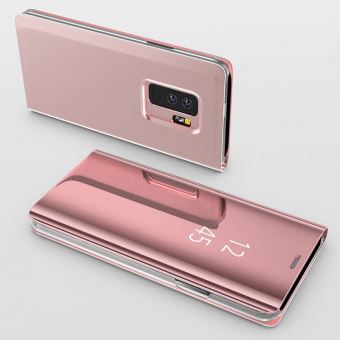 Coque Rabat Miroir Rose pour Samsung Galaxy A9 2018 A920 - Coque Housse Etui Case Protection Clear View Phonillico®