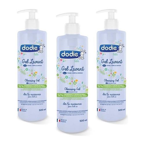 DODIE Gel lavant 3en1 - flacon pompe 500ml LOT DE 3