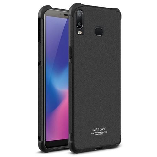 Coque en TPU sensation de peau anti-chute antidéflagrante noir mat pour votre Samsung Galaxy A6s