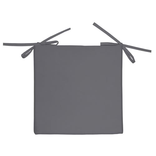 Galette de chaise imperméabilisée - L 40 x l 40 x 5 cm - Gris foncé
