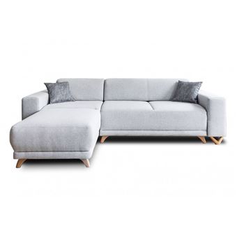 Bobochic Bella Canapé Dangle Réversible Convertible Avec Coffre 4 Places Tissu Couleur Gris Clair