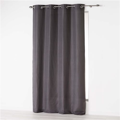 Rideau a oeillets 140 x 280 cm microfibre unie absolu Anthracite