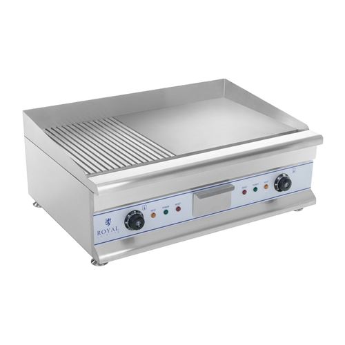 Plancha électrique nervurée - 75cm - 2 x 3.2kW acier inox professionnel