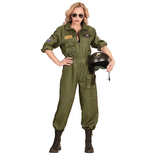 Déguisement Pilote De Combat Femme Xl Vert 65544 W Widmann Milano Party Fashion XL - 65544 W WIDMANN MILANO Party Fashion