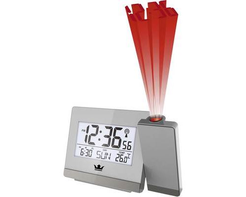 Réveil à projection Techno Line WT538 radiopiloté(e) argent