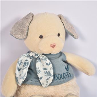 Peluche Doudou et Compagnie Botanic Chien avec doudou Bleu