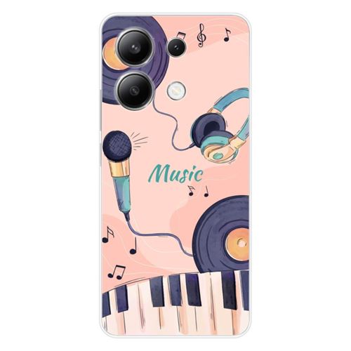 Coque en silicone imprimée compatible Xiaomi Redmi Note 13 4G Accords en couleur