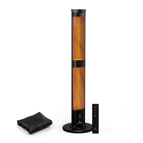 BlazeTower Standheizer   3000 W   Außenbereich   3 Stufen   IP45   Fernbedienung   Timer