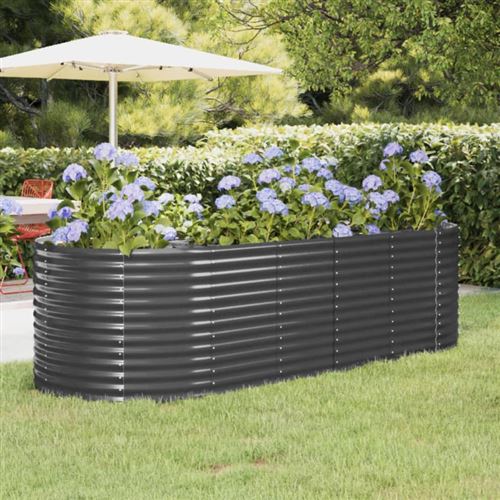 VIDAXL - Lit surélevé de jardin - Ovale - Anthracite - Image 2