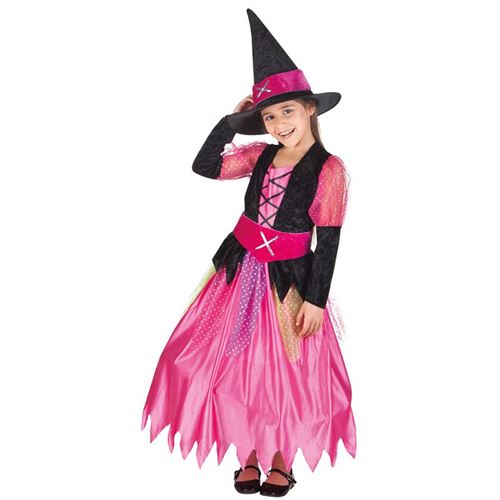 déguisement sorcière enfant - 10/12 ans - rose - boland 78065