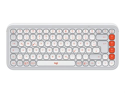 Logitech POP Icon Keys Clavier sans fil Bluetooth LE QWERTZ pour ordinateur blanc et orange - Image 5