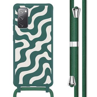 imoshion Coque design en silicone avec cordon pour Samsung Galaxy S20 FE - Petrol Green Groovy - 1
