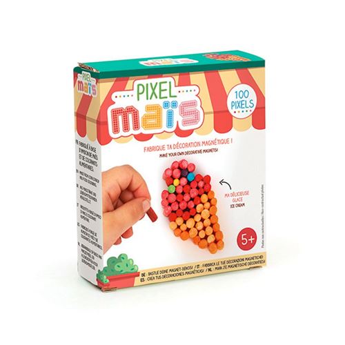 Magnet junk food en pixel maïs - Glace - Graine Créative