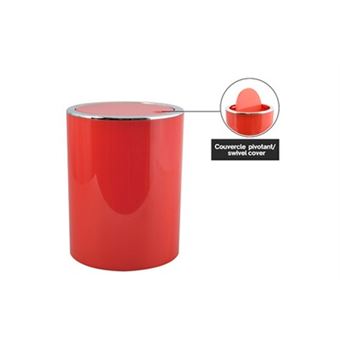 POUBELLE 6L A DESIGN ROUGE