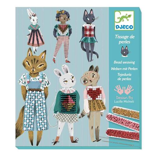Djeco DJ09843 - Tissage de perles les minettes