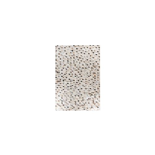 Tapis Fait Main en Cuir "Lavin V" Argent & Multicolore 80 x 150 cm