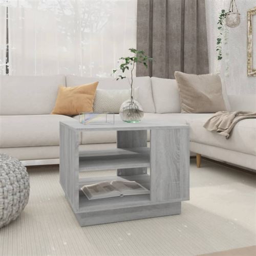 Vidaxl Gris Table Basse Sonoma 55X55x43 Cm Bois D'ingénierie - Image 3