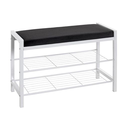 Banc Rangement à Chaussures "Elia" 75cm Blanc & Noir