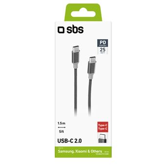 Câble de charge USB-C - USB-C de recharge Power Delivery 25 W et de transfert de données- SBS