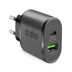 Chargeur mural 25W Chargeur 1xUSB-C PD 25W, 1xUSB-A 18W