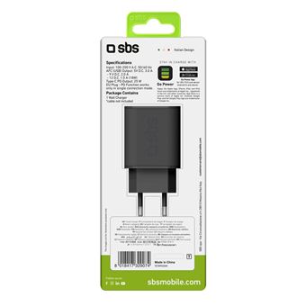 Chargeur mural 25W Chargeur 1xUSB-C PD 25W, 1xUSB-A 18W