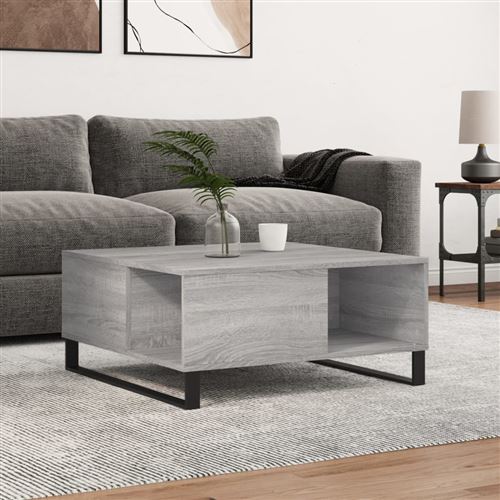 VIDAXL - Table basse - 80x80x36,5 cm - Gris - Image 2