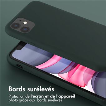 Selencia Coque silicone avec cordon amovible pour iPhone 15 Pro Max - Vert  foncé