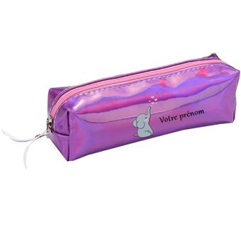 Sur Trousse A Crayon Violet Taperso Avec Motif Elephant Et Coeur