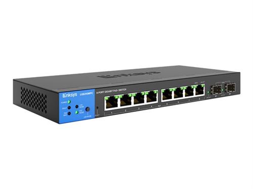Linksys Business LGS310C - Commutateur - Géré - 8 x 10/100/1000 + 2 x Gigabit SFP (liaison montante) - de bureau - Conformité TAA
